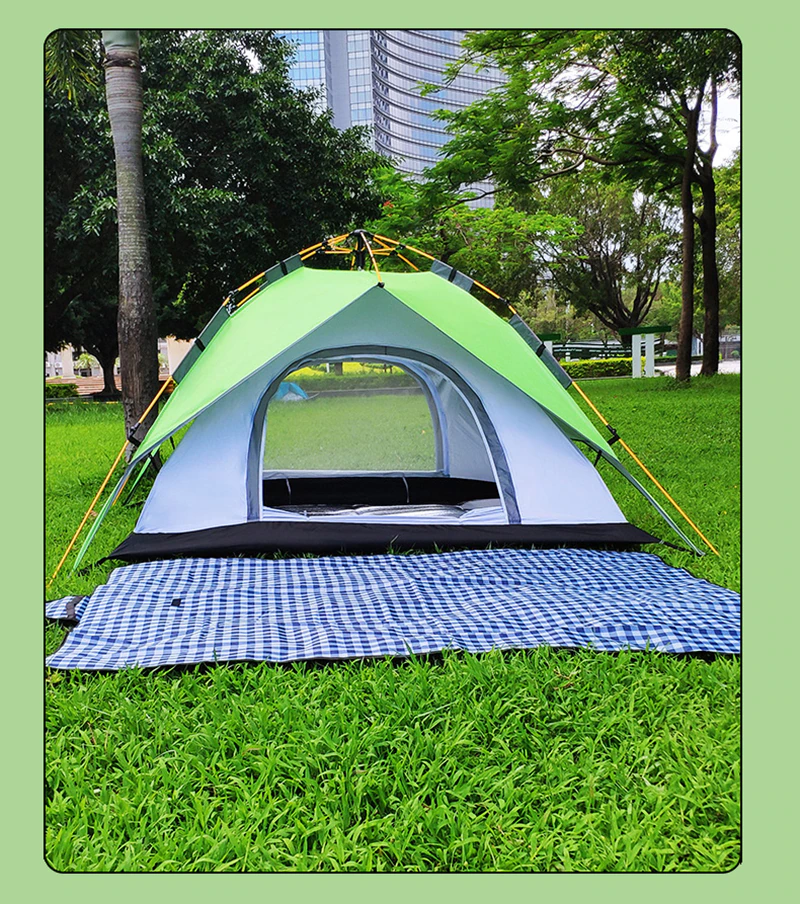 Cheap Goat Tents 4 5 People Large Tent Quick Setup Family Camping Tent Pink And Green Tent Camping Hiking Foldable Folding Tent Double Layer   